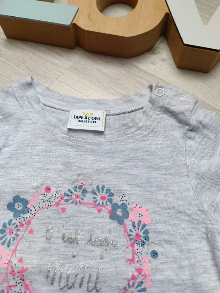 T shirt manches longues 3 mois - photo numéro 2