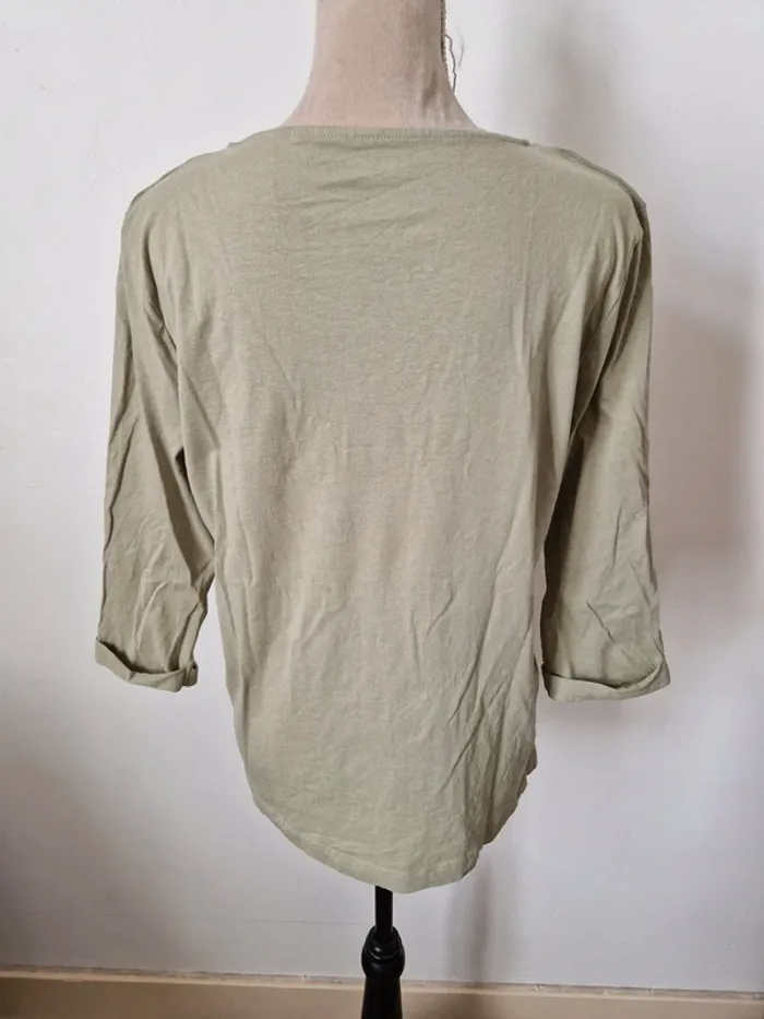 Tee shirt manche 3/4 kaki taille xl - photo numéro 2