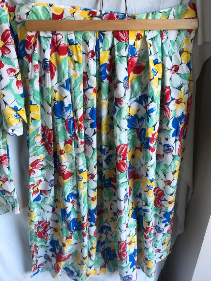 #vintage véritable #ensemble #jupe #chemisier #fleuri - photo numéro 2