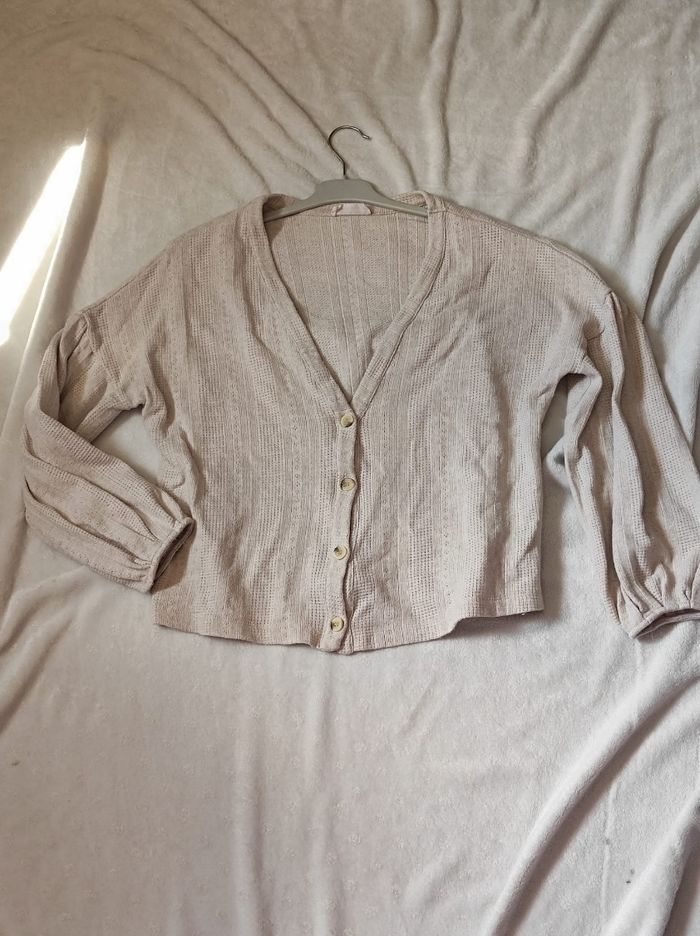 Cardigan beige taille M - photo numéro 3