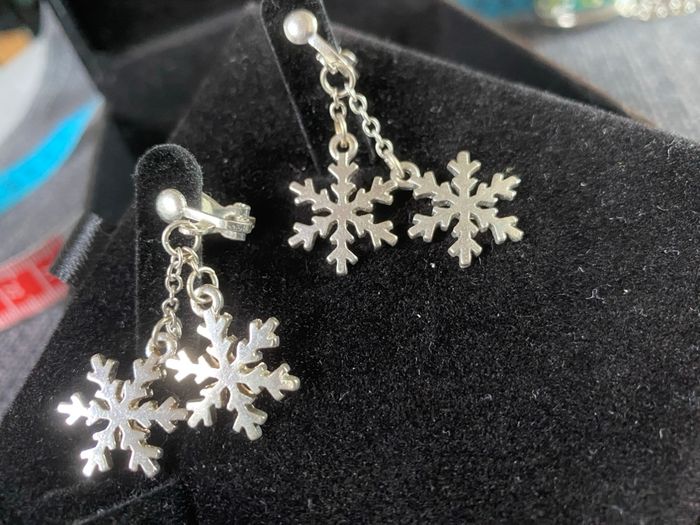 Boucles d'oreilles à pinces flocons de neige - photo numéro 7