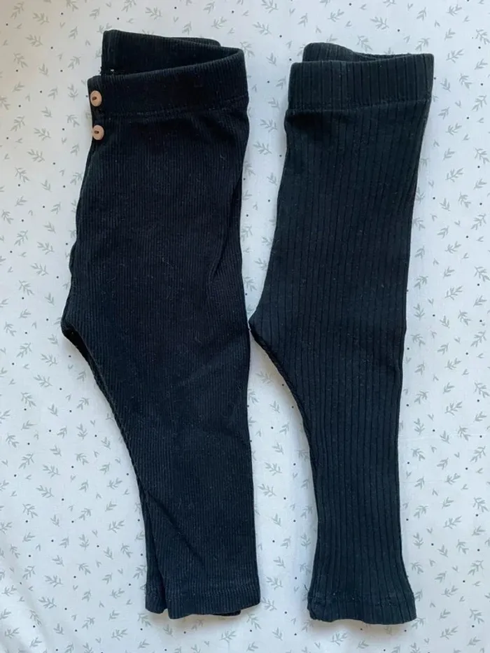 Lot 3 leggings noirs kiabi 12 mois - photo numéro 2