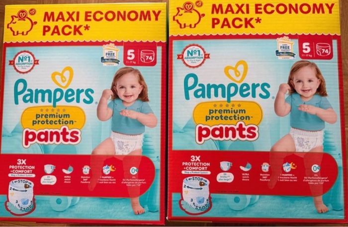 Lot de 2 cartons des couches Pampers taille 5 premuim