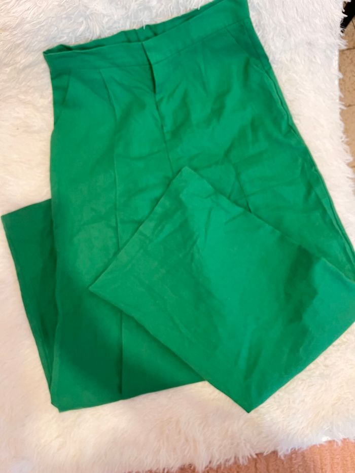 Pantalon large vert vif - photo numéro 2