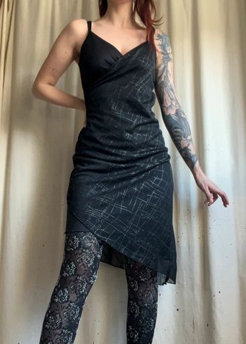 Robe asymétrique mesh paillettée Goth 🦇 vintage y2k - Taille S/M