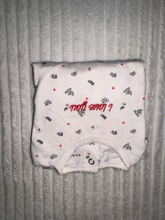 Pyjama coton - fleuries et beige - fille - Kiabi - 6 mois - excellent état