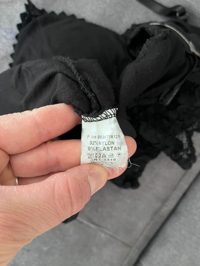 Top Noir (Dentelle) Taille Unique Made In Italie 🇮🇹 - photo numéro 3