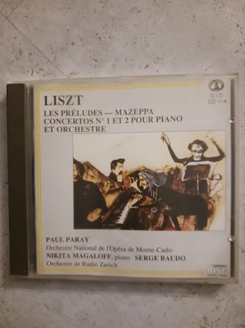 CD Liszt les préludes Mazeppa concertos 1 et 2 pour piano