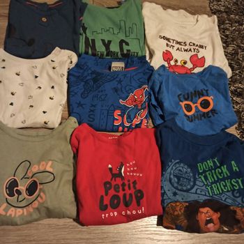 Lot 9 t-shirts garçon 2 ans