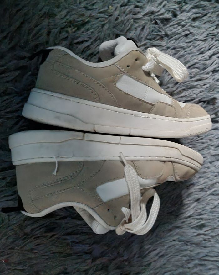 Basket à lacets beige et crème 33 mixte - photo numéro 5