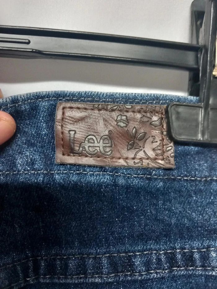 Jeans taille haute Lee vintage Bleu foncé en coton - photo numéro 3