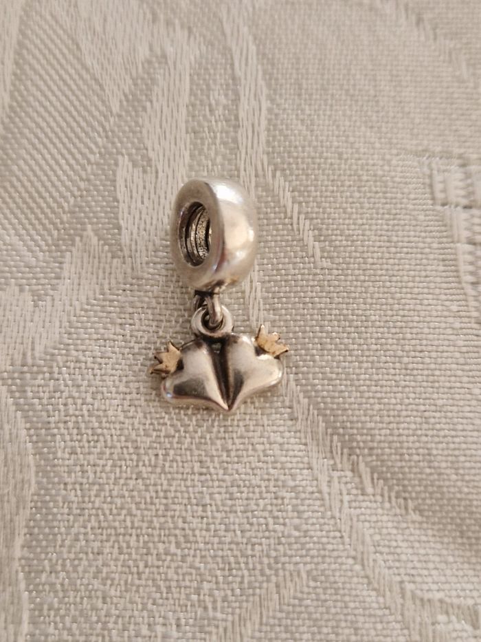 Perle charms 2 cœurs avec couronne Pandora - photo numéro 2