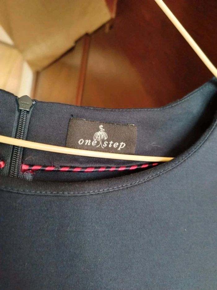 Robe droite bleue foncé col rond viscose S/36 - photo numéro 5