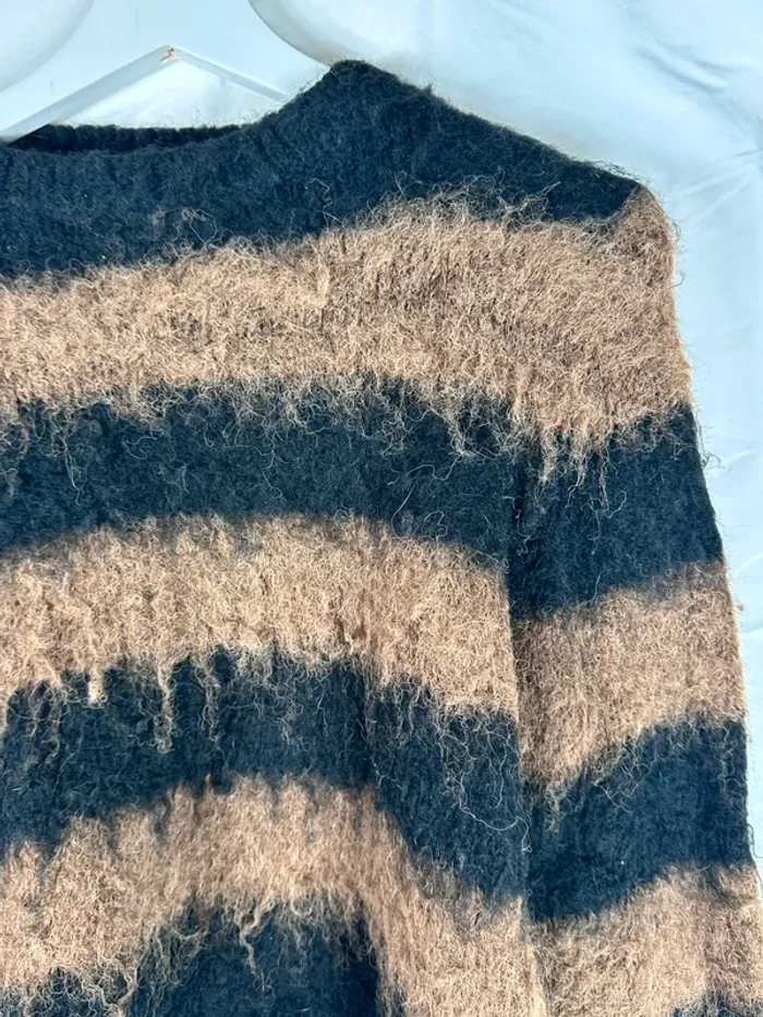 Pull noir et marron Mango - photo numéro 3
