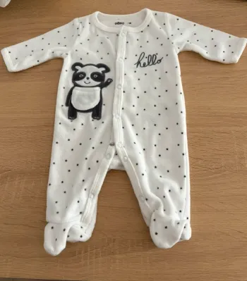 Pyjama hiver bébé 1 mois – Gemo – Panda “Hello”