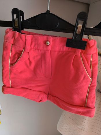 Short Chloé bébé fille - Corail & Or - 6 mois