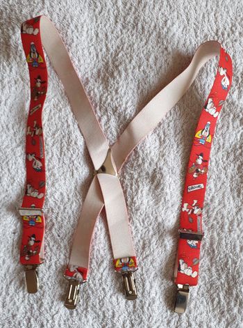 Paire de bretelles pour enfant, décor Droopy - Vintage