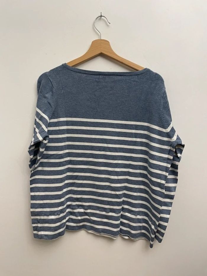 Pull rayure bleu et blanc super doux chaud hiver