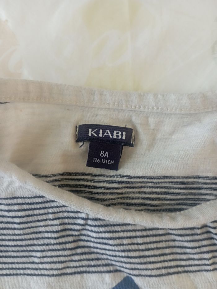 Tee shirt manches courtes blanc/bleu 8 ans Kiabi neuf 3€ - photo numéro 3