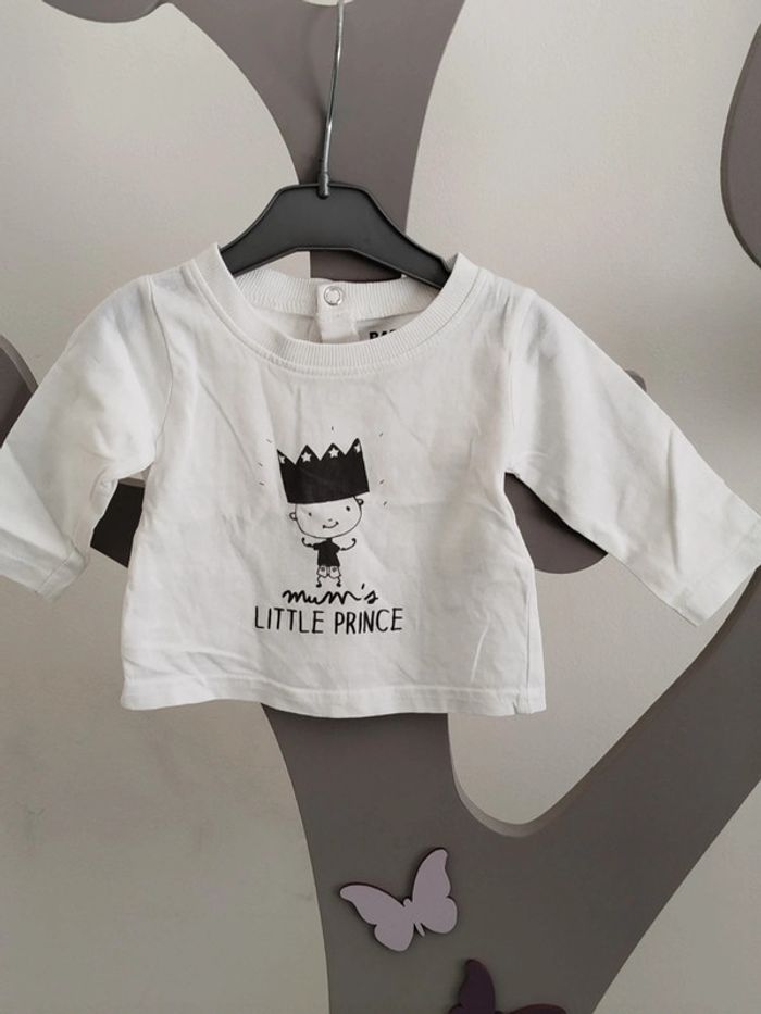 Tee-shirt manches longues blanc TAO taille 3 mois