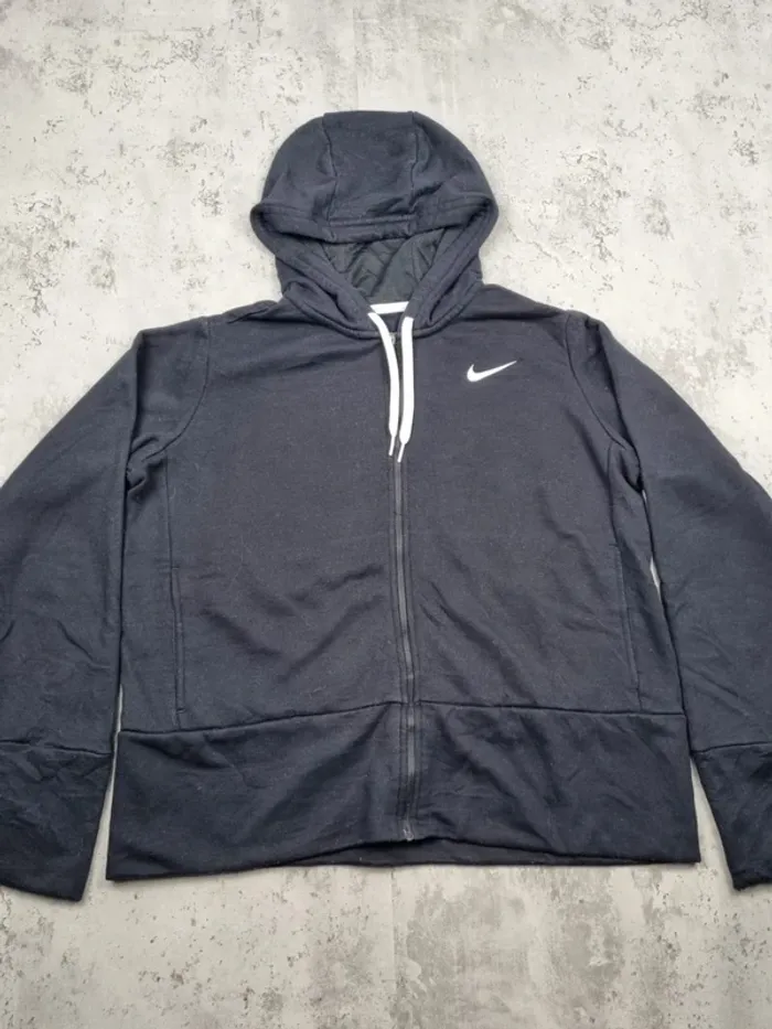 Veste zippée à capuche noire Nike – Taille M Femme (mesures en photos) - photo numéro 3