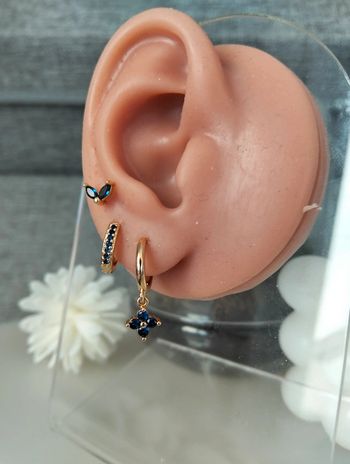 Composition MNfMNsCp de 3 paires de boucles d'oreilles en acier inoxydable marine et doré