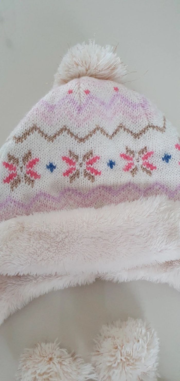 Ensemble bonnet et moufles polaire fille - photo numéro 2