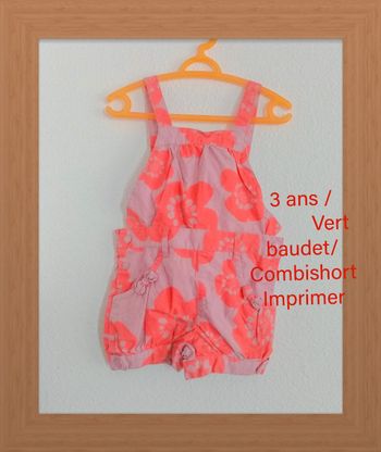3 ans /vertbaudet /combishort imprimé, printemps été /excellent état