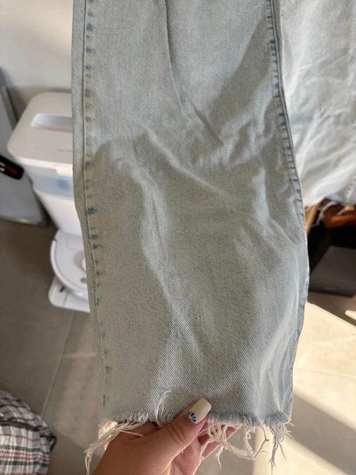 Jean bleu clair jambes larges atypique sans poches Zara taille 38 - photo numéro 7