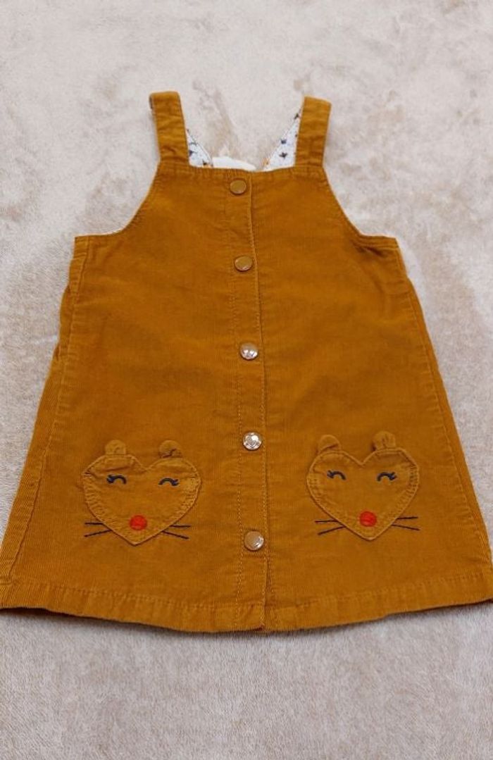 Robe à bretelles en velours bébé fille 12 mois