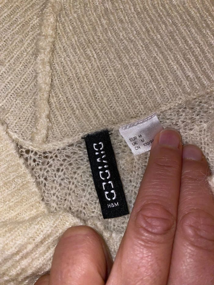 Superbe Pull Ample Crème Col V Taille M Et Plus - photo numéro 9