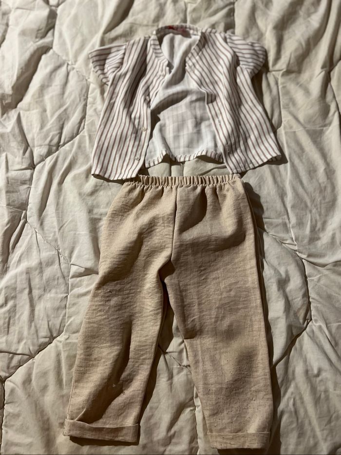 🌾 Ensemble cérémonie ou été P’tit Môme – Fabriqué en France – 36 mois 🌾