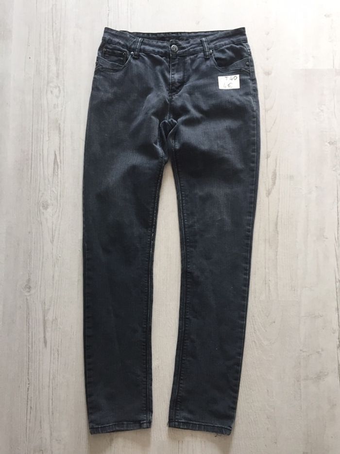 608-Jean noir délavé T 40 - photo numéro 3