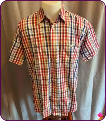 Chemise à carreaux Easyline, Manches courtes, Taille 3 (S/M)