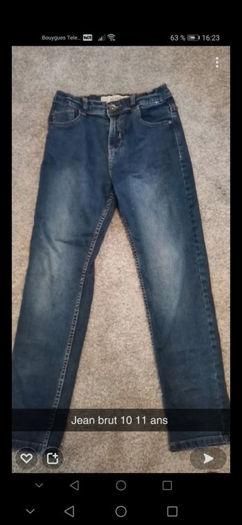 Jean brut 10 ans garçon