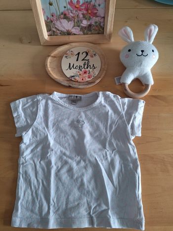 T-shirt manches courtes pour fille taille 12mois marque grain de blé très bon état