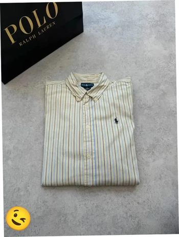 Chemise Ralph Lauren manche longue Taille L jaune Homme Men CHE20
