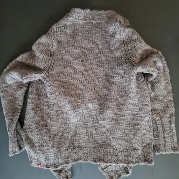 Gilet grosse maille femme Esprit gris brun L - photo numéro 6