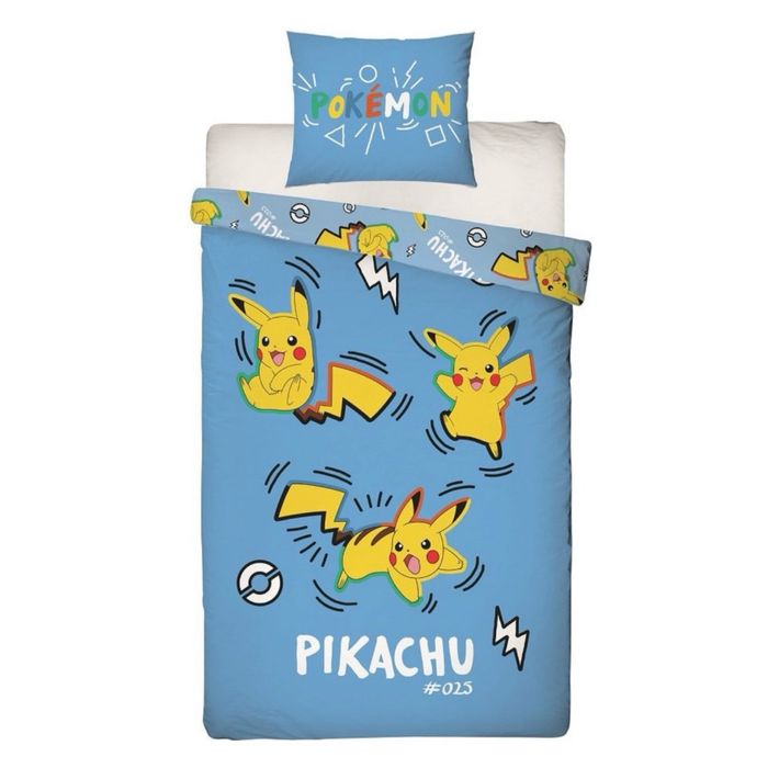 HOUSSE DE COUETTE  + TAIE PIKACHU - POKÉMON 140x200cm - NEUF