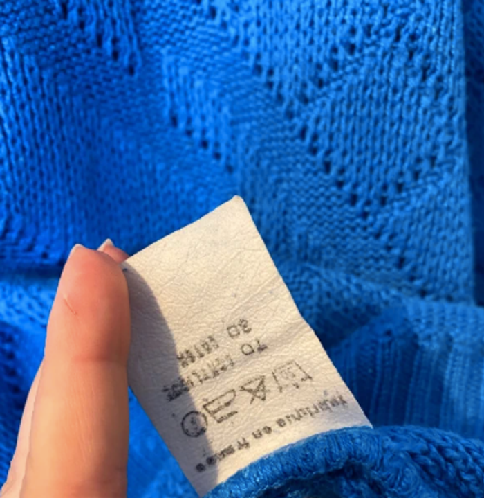 Pull en maille bleu - vintage - made in France 🇫🇷 - photo numéro 3