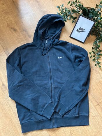 Pull à capuche avec zip Nike bleu marine homme