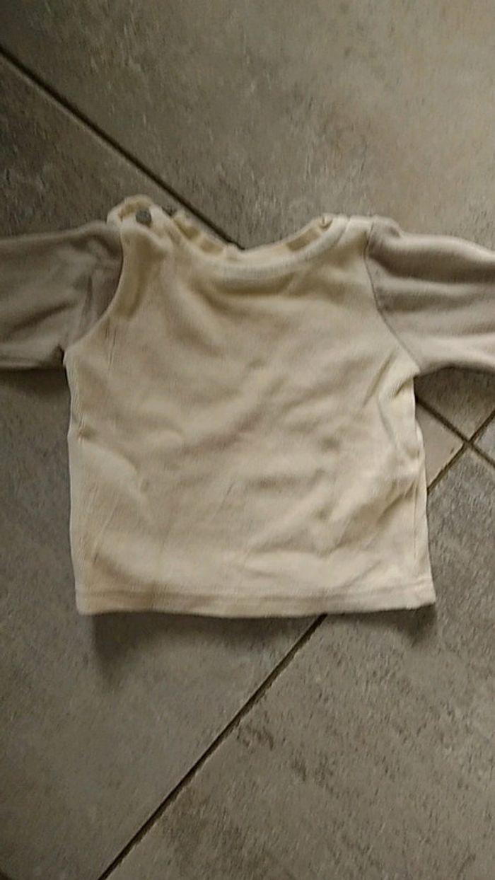 Pull beige marron clair 2/6 mois - photo numéro 2