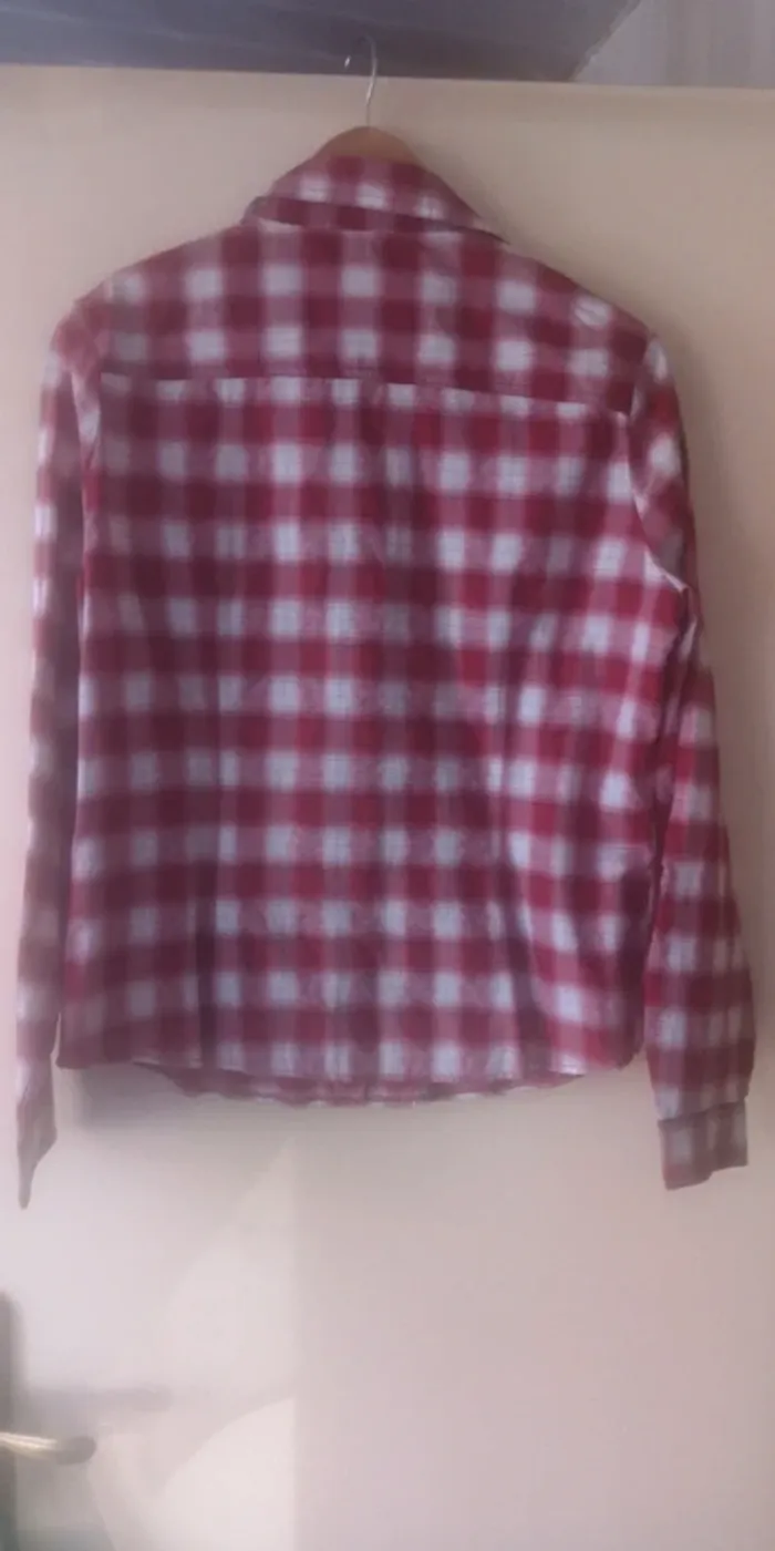Chemise à carreaux rouge cache cache - photo numéro 2