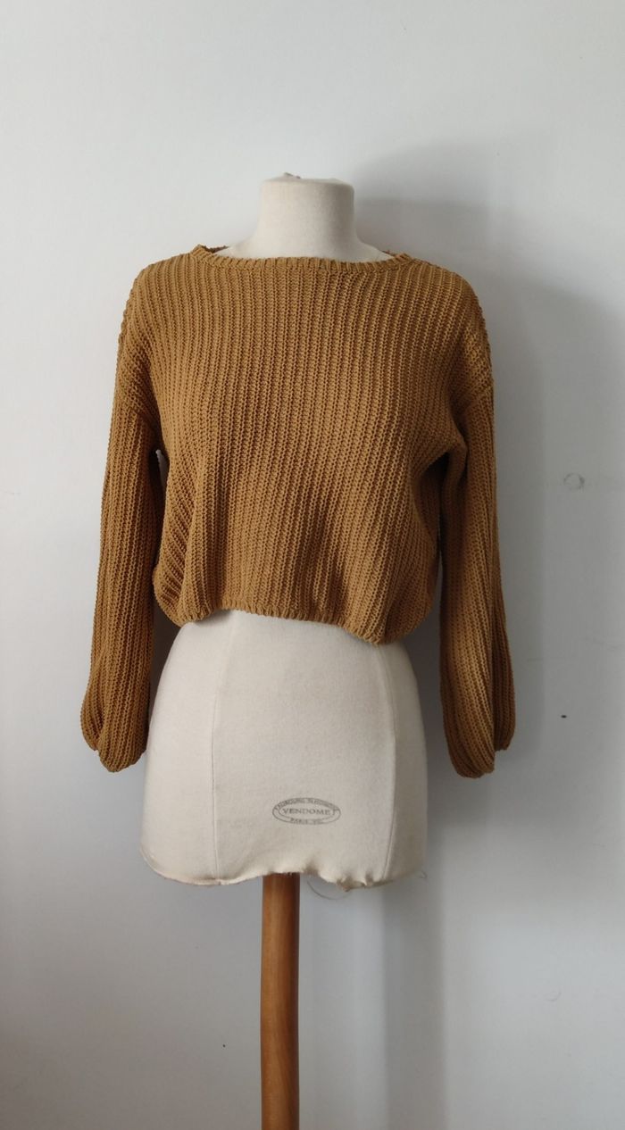 🌼 Pull court côtelé moutarde H&M - T.12 ans (134/140cm) - Très bon état