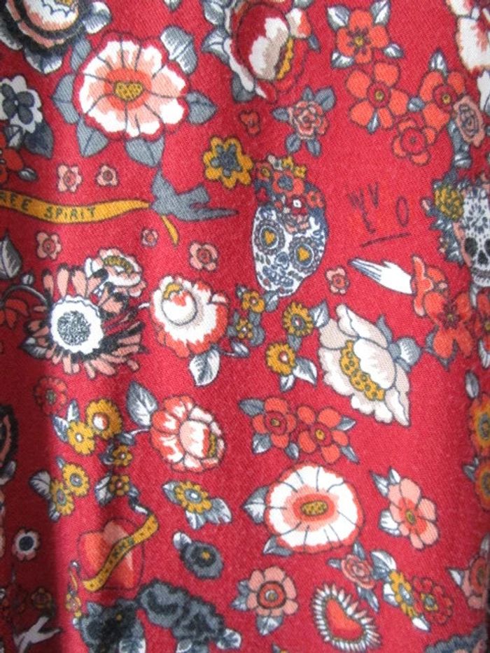 Robe bordeaux imprimée IKKS 12 ans TBE - photo numéro 6