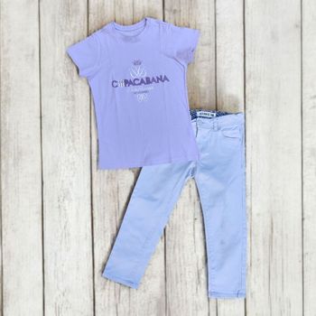 Ensemble fille 8 ans mauve – OKAÏDI – t-shirt + pantalon