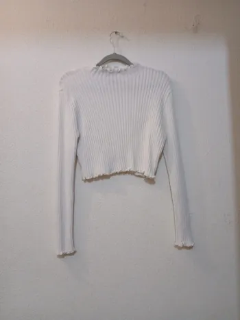 Sweat blanc court basic " shein " taille L