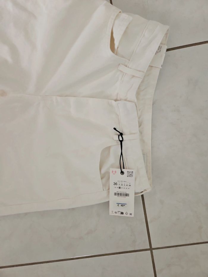 Jean femme blanc zara The ZW taille 36 Neuf cont5 - photo numéro 5
