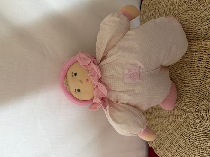 Doudou poupée lutin vichy rose MOULIN ROTY grand modèle - photo numéro 4