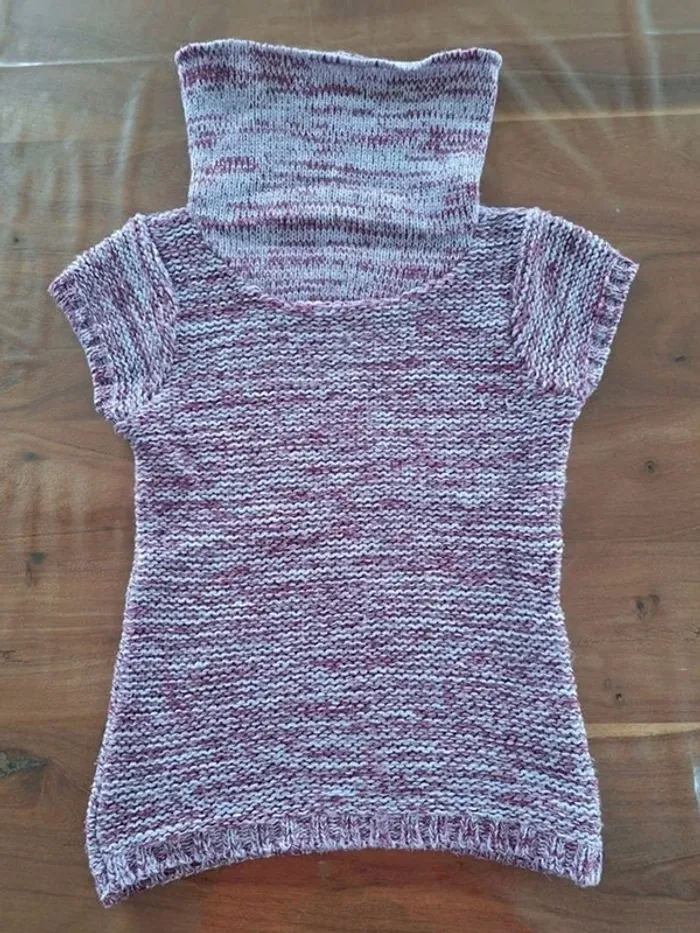 Robe pull violet et blanc Charlie et Prune 4 ans